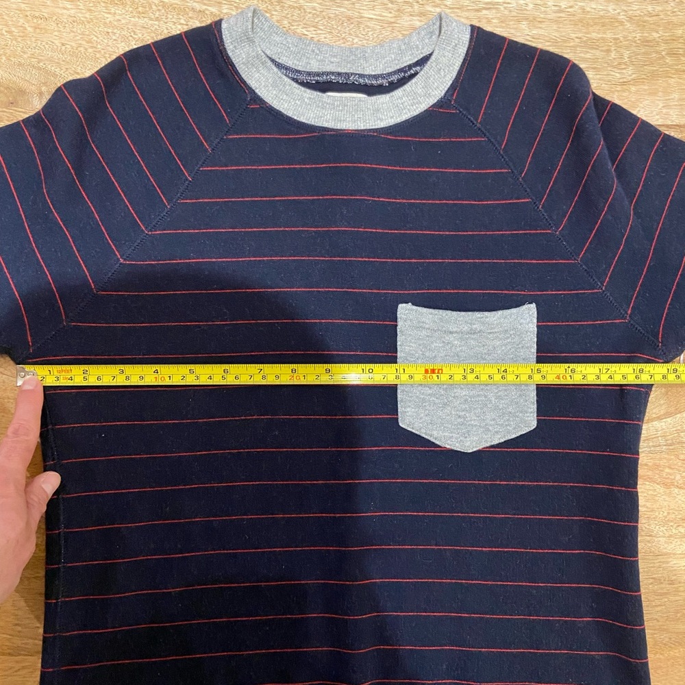 Band of Outsiders Navy Red Stripe Contrast pocket Sweatshirt - NWT Size 2 - Picture 5 of 5